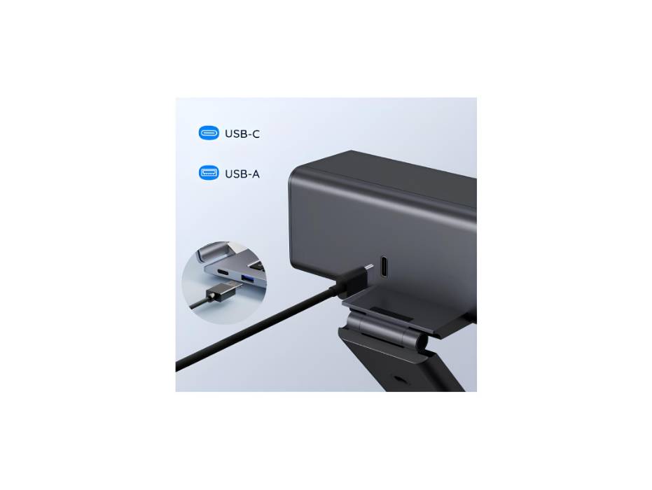 AIRHUG 3 in 1 Webcam - 1080P Webcam with Microphone and Speaker, USB Webcam with Privacy Cover