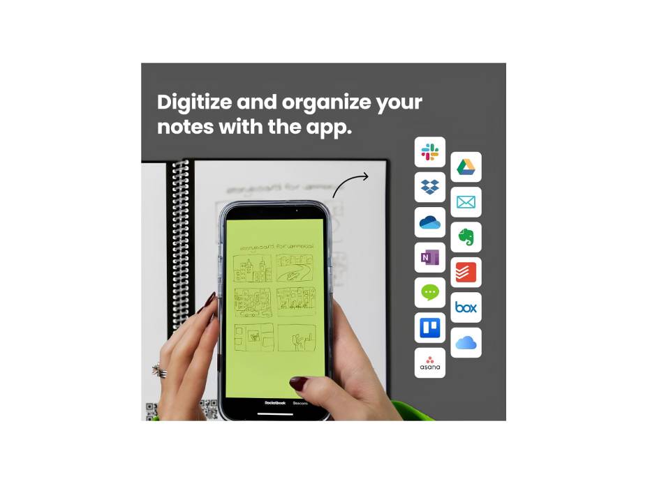 Rocketbook Smart Reusable Notebook - Lined Eco-Friendly Notebook with 1 Pilot Frixion Pen & 1 Microfiber Cloth Included - Flow State Cover, Letter Size (8.5" x 11")