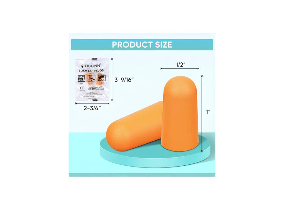 Foam Disposable Individually Wrapped Earplugs - Pack of 20 pairs