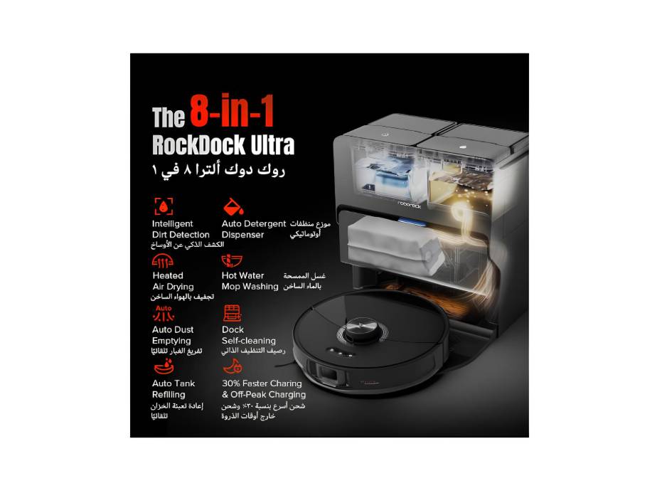 Roborock S8 MaxV Ultra Robot Vacuum & Sonic Mop, 10000 Pa Suction, Deep Cleaning, Hot Air Self-Drying, Auto Empty & Refill intelligent robot vacuum cleaners