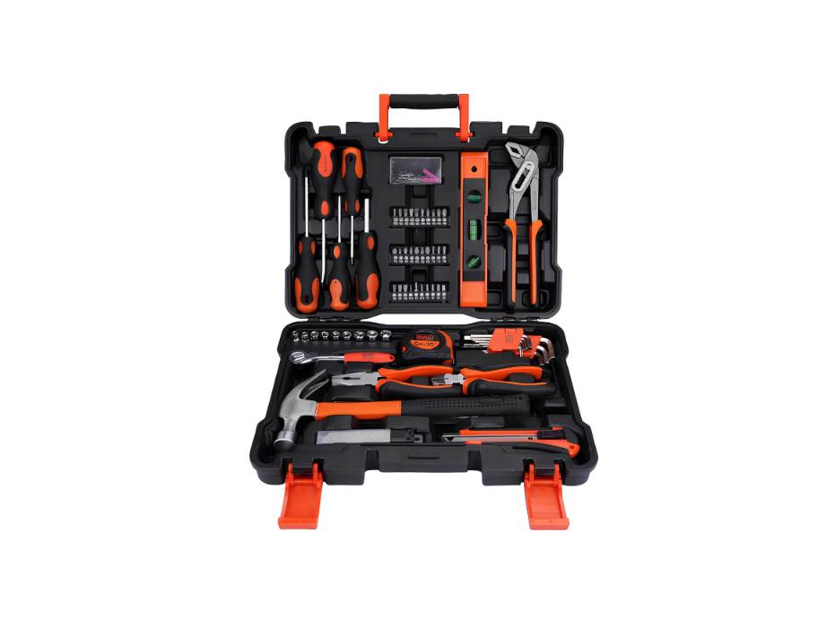 Black & Decker 154 Pieces Hand Tool Kit In Kitbox, Orange/Black