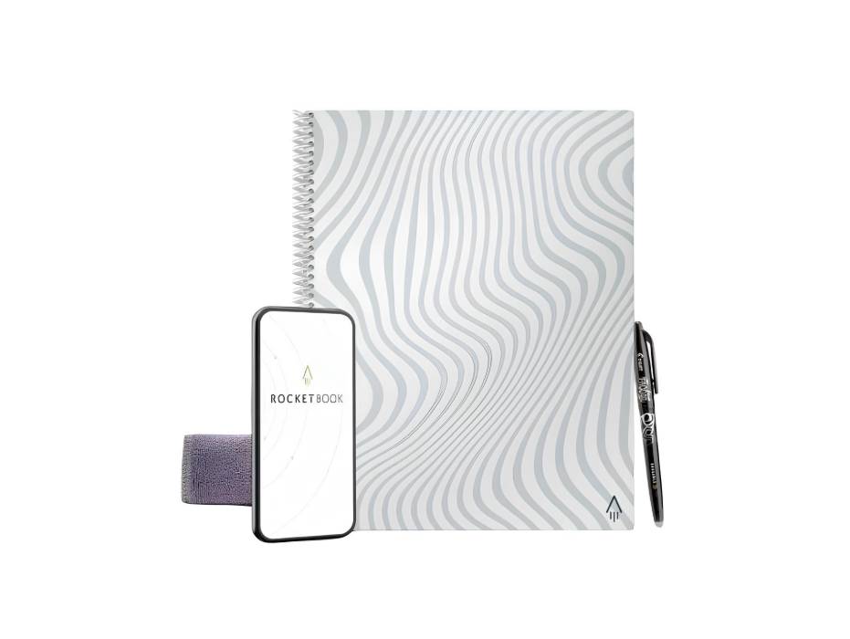 Rocketbook Smart Reusable Notebook - Lined Eco-Friendly Notebook with 1 Pilot Frixion Pen & 1 Microfiber Cloth Included - Flow State Cover, Letter Size (8.5" x 11")