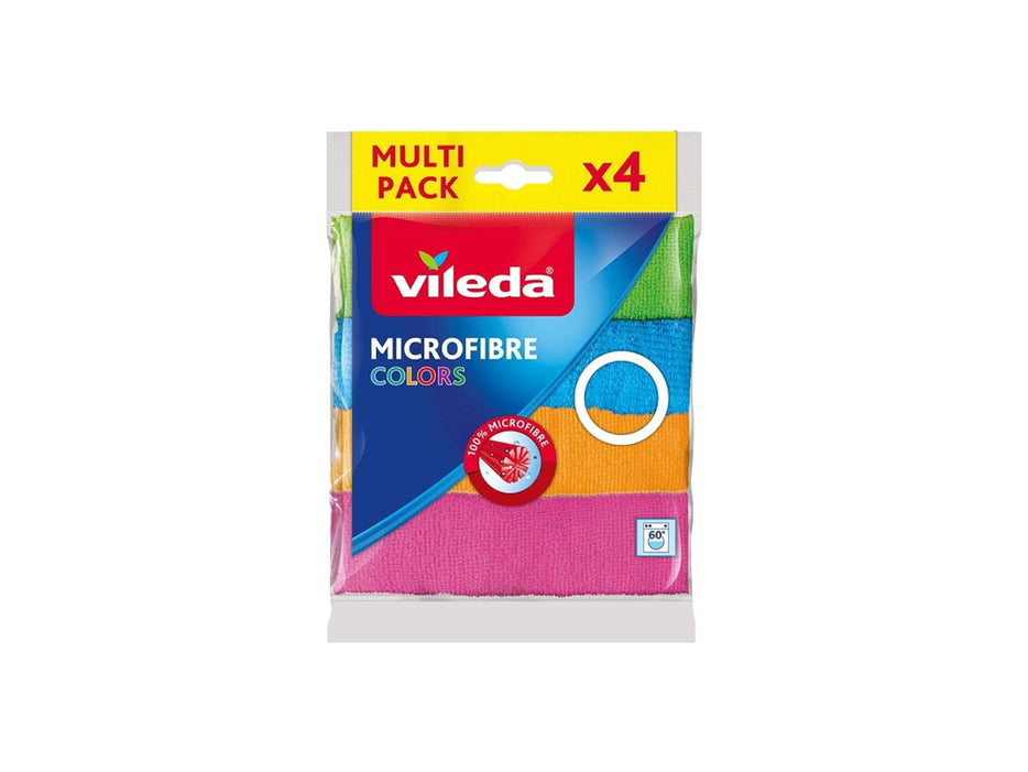 Vileda All Purpose Multi Color Cleaning Cloths 4 Pieces