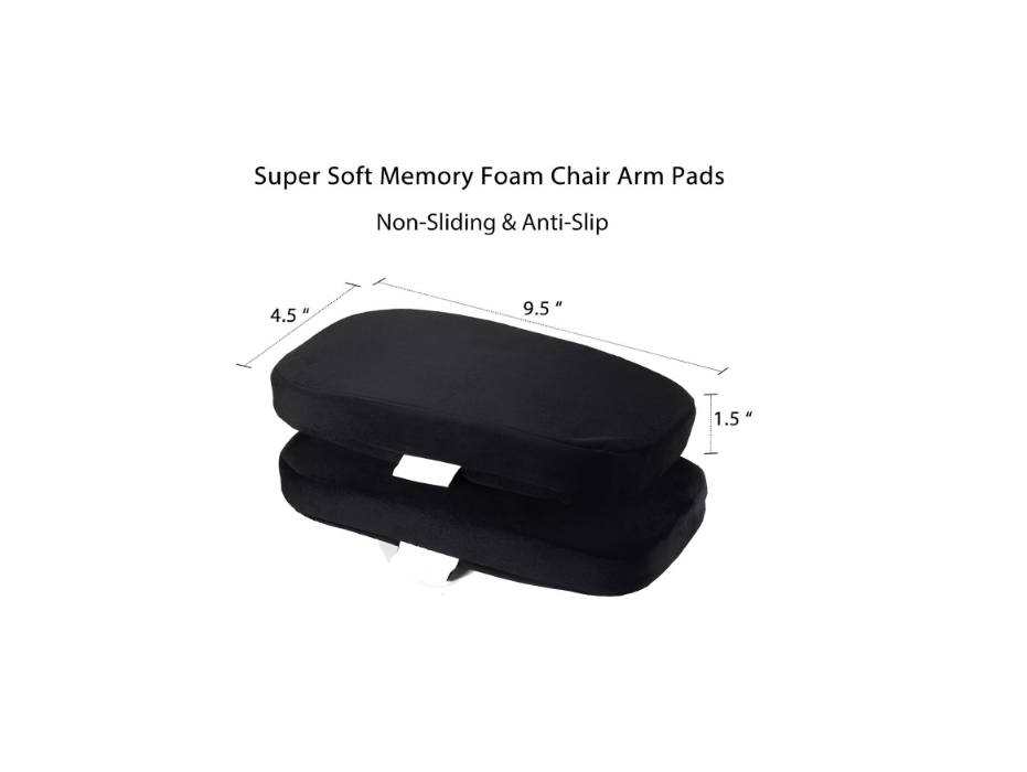 Ergonomic Memory Foam Office Chair Armrest Pads, Set of 2