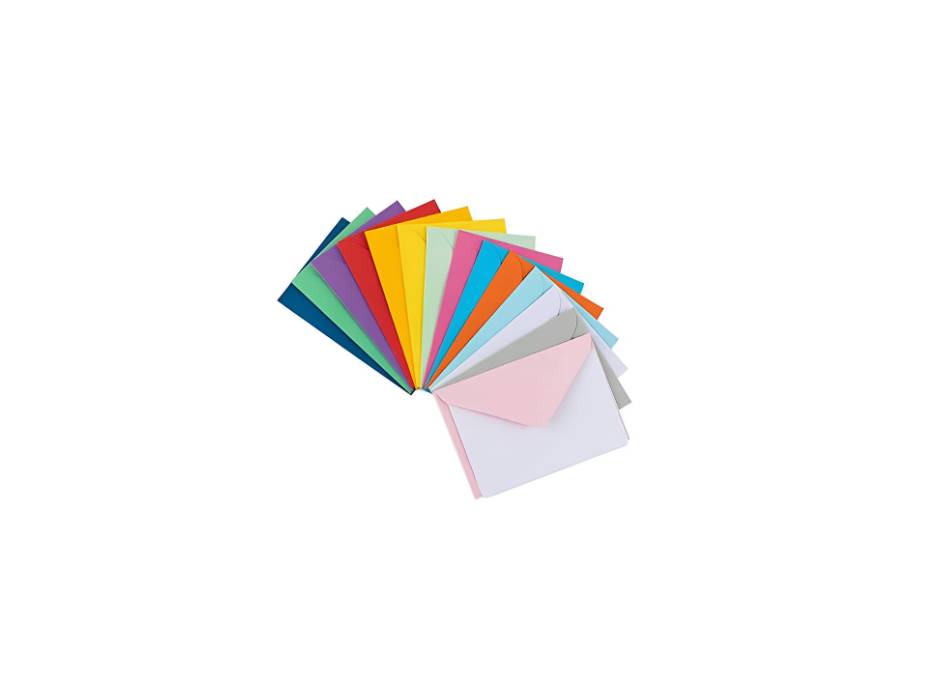 Colorful Mini Gift Cards Envelopes with White Blank Note 4"x 2.7" - Pack of 140