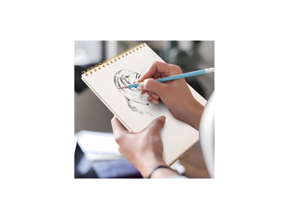 A4 Sketch Book, Top Spiral Bound Sketch Pad, 1 Pack 60-Sheets (68lb/100gsm) Acid Free Art Sketchbook (Starry Sky)