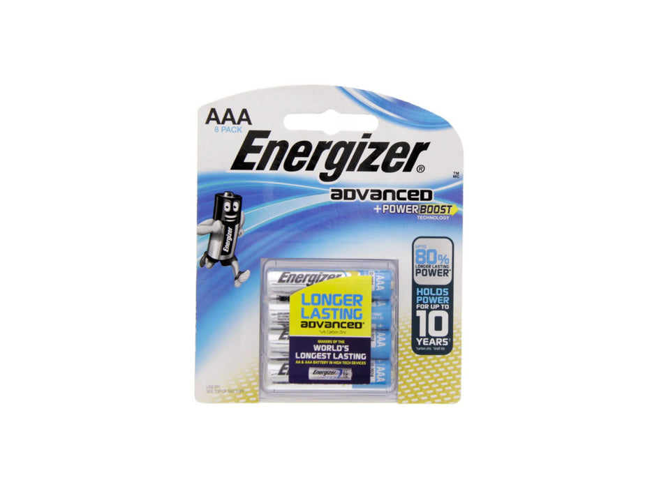 Energizer X92 E2 AAA Alkaline Battery, (Pack of 8)