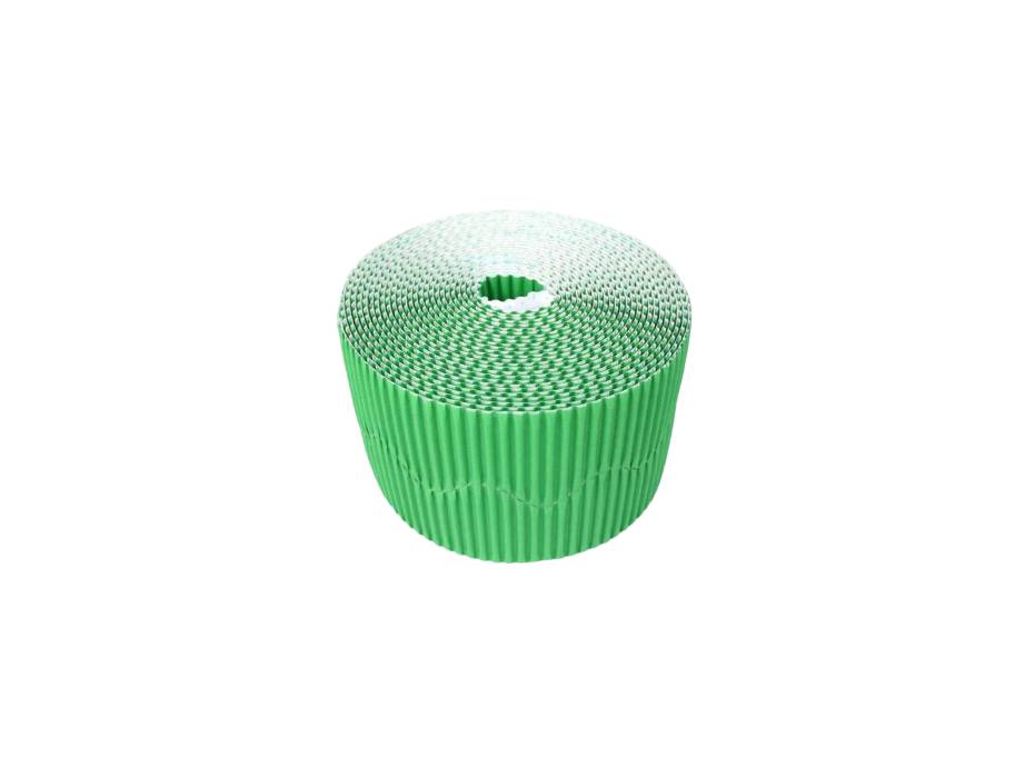 Bordette Scalloped Corrugated Card Border Roll - 57mm x 15m -  Apple Green