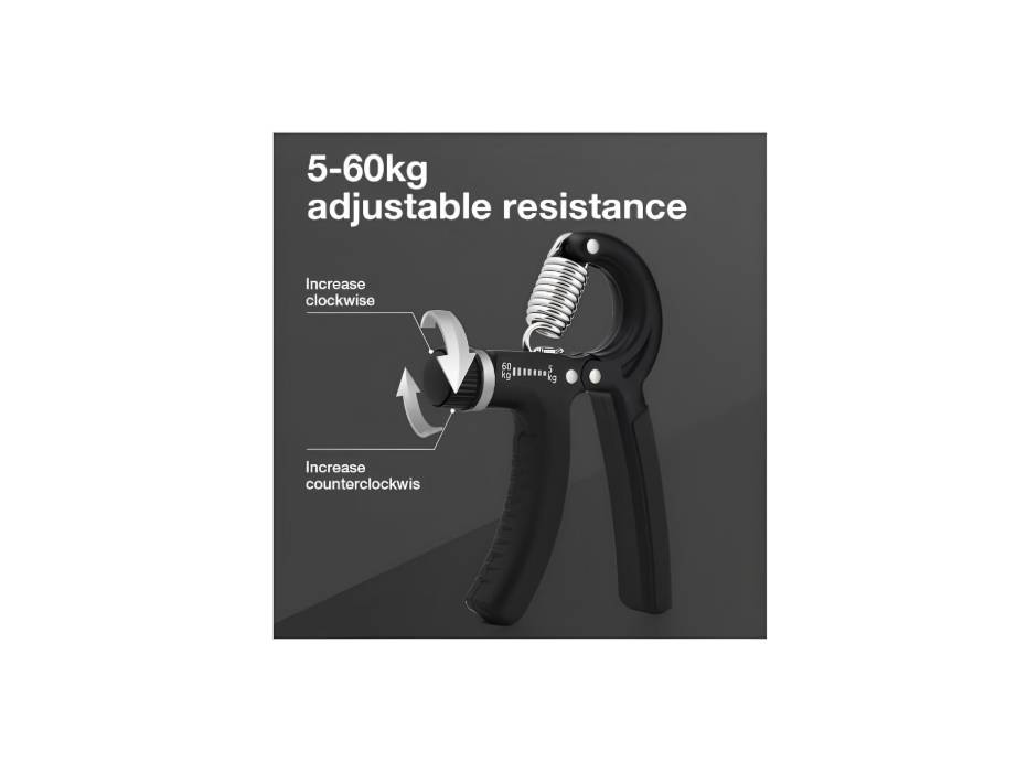 Agnite ER021-BK Adjustable Hand Gripper – 5-60kg Resistance for Hand Strength, Forearm Training, and Grip Improvement (Green)