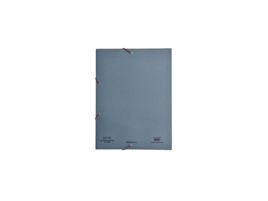 FIS Four Fold Folder with Elastic band 320gsm, A4, Blue (FSFF12NBL) - Altimus