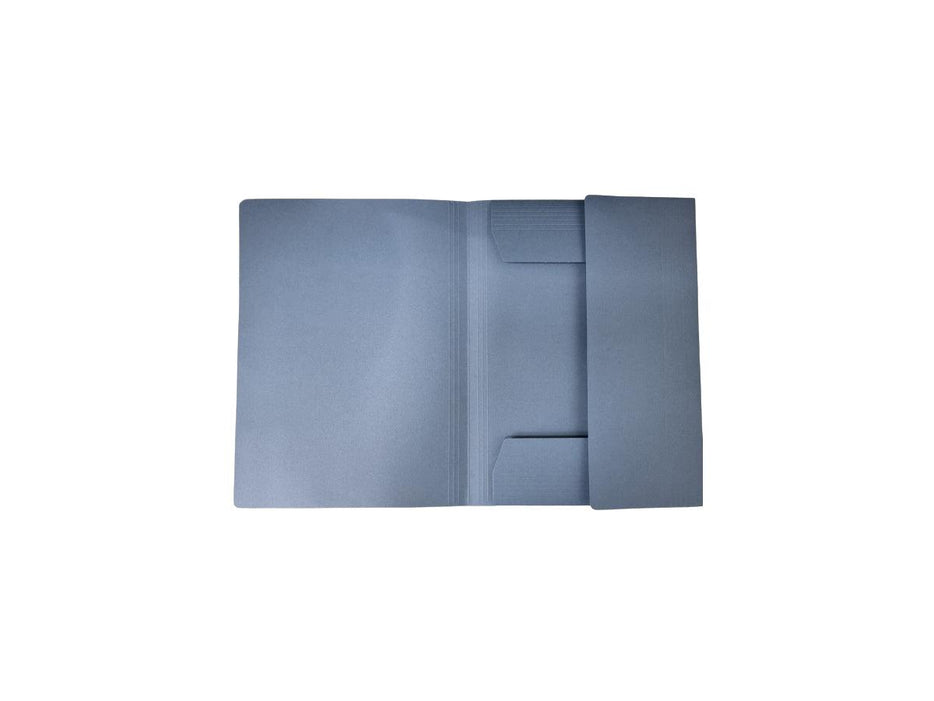 FIS Four Fold Folder with Elastic band 320gsm, A4, Blue (FSFF12NBL) - Altimus