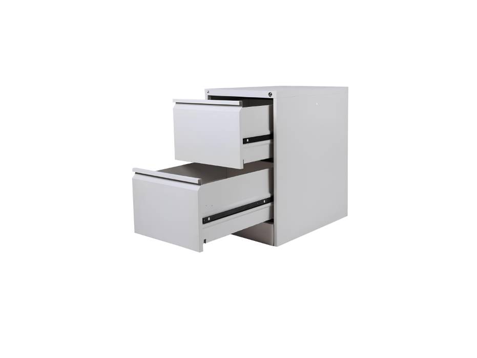 RIGID Steel Vertical Filing Cabinet Large Storage steel Cabinet, Metal Portable Cabinet with 2 Drawers for A4/Letter, Grey