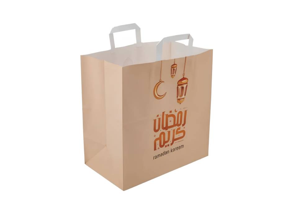Ramadan Kareem Printed Paper Bag, 34x18x33 cm, 10pcs