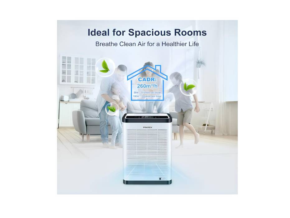 PINREK 610B HEPA Air Purifier, Air Filter up to 100㎡ with Smart PM2.5 Sensor, Removes Dust, Allergens, Odors(PureBreeze)