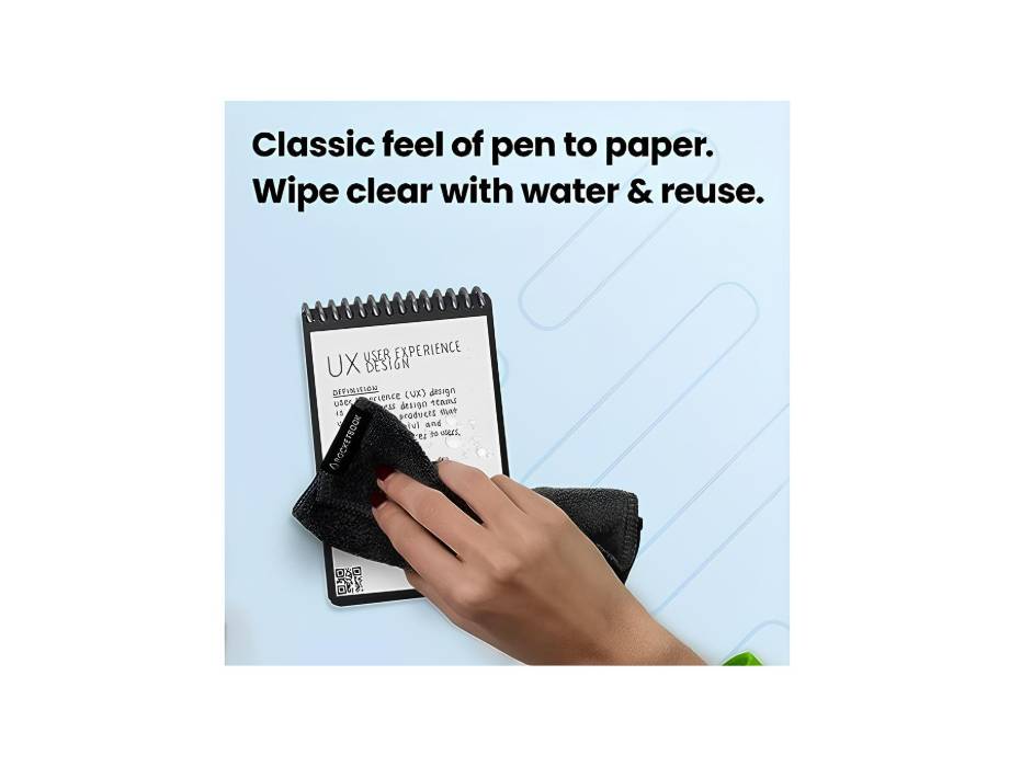 Rocketbook Smart REUsable Notebook - Dotted Grid Eco-Friendly With 1 Pilot Frixion Pen & Microfiber Cloth Included Midnight Blue Cover, Mini Size (8.9 cm X 14 cm) (Evr-M-K-Cdf)
