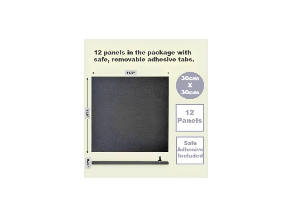 Black Cork Board 48"x36"with Safe Removable Adhesive Tabs - Pack of 12