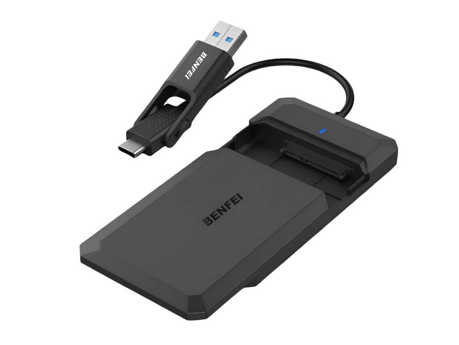 BENFEI 2.5 Inch SATA to USB Tool Free External Hard Drive Enclosure, USB Type-C/Type-A to Sata Compatible for 2.5 Inch SSD