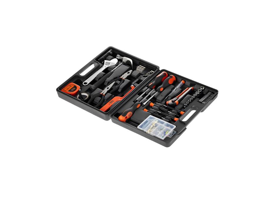Black & Decker 126 Pieces Hand Tool Kit In Kitbox, Orange/Black (Bmt126C)