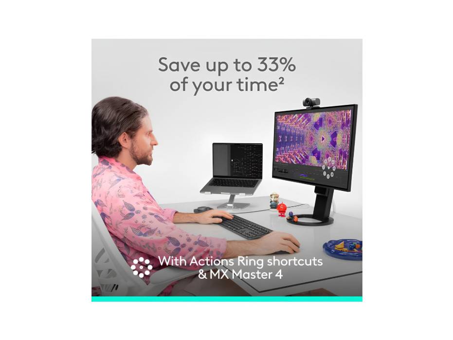 Logitech MX Master 4, Ergonomic Wireless Mouse, Pale Grey