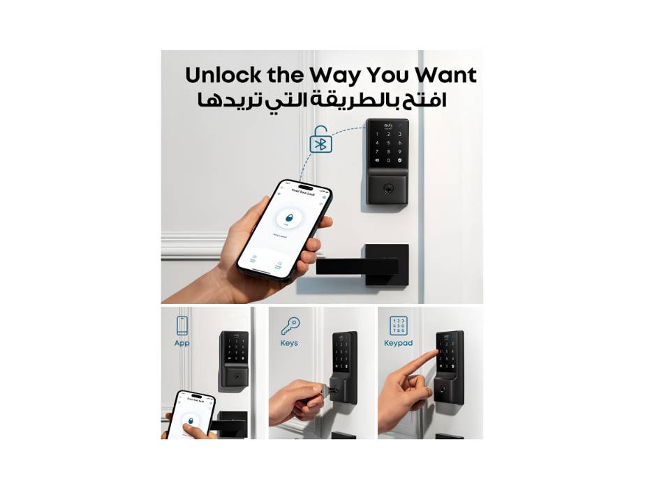 eufy Security Smart Lock C210, 5-in-1 Keyless Entry Door Lock, Built-in WiFi, No Bridge Required, Easy Installation, Touchscreen Keypad, App Remote Control