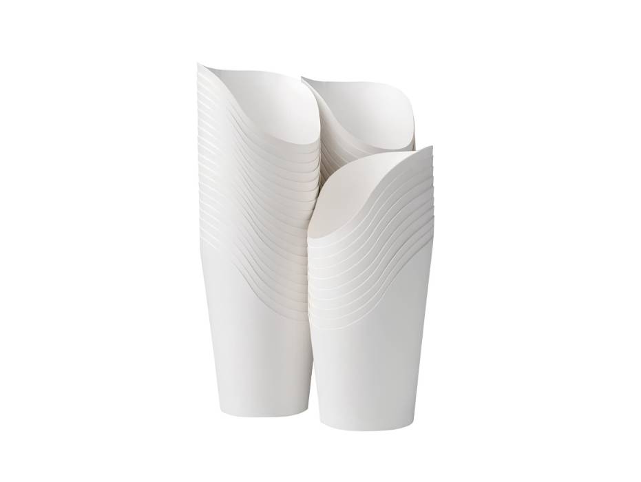 Party Treats Cones Snacks Kraft Paper Cups Holder, White, 14oz - Pack of 50