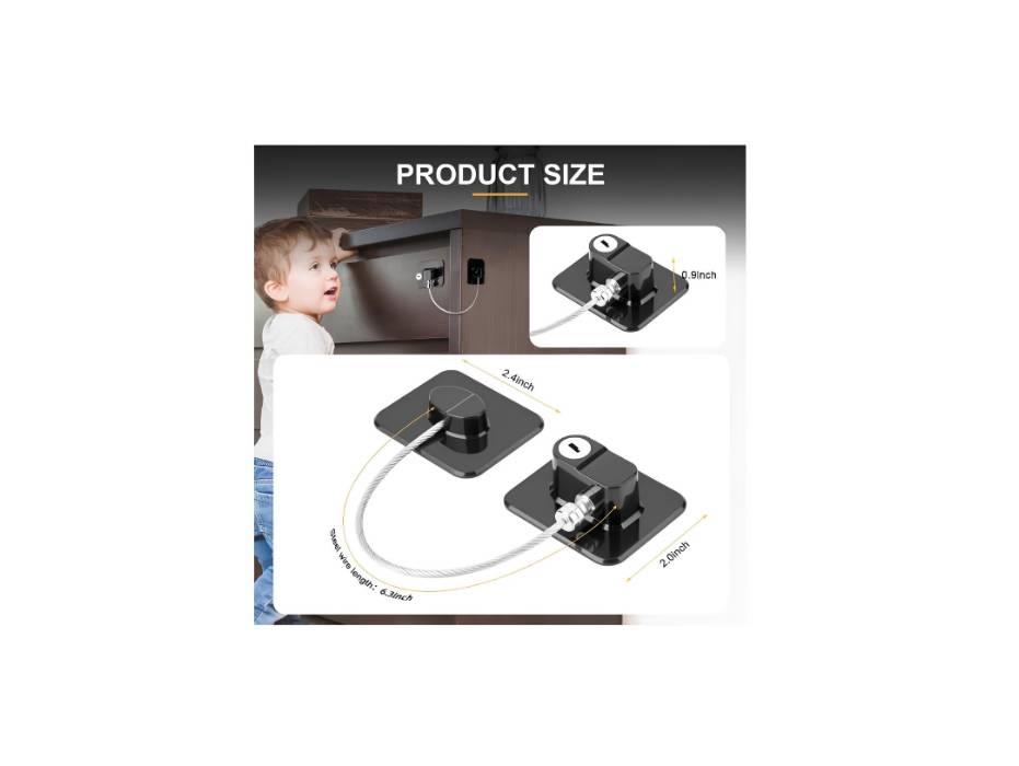 Heavy Duty Fridge Combination Lock 6cm, Black - Pack of 2