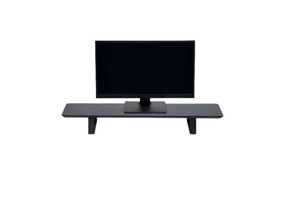 Moodular Wooden Monitor Stand 33.4” (85cm) Desk Organizer with Metal Slide Rails for Drawer, Tray, Laptop, Tablet, Phone & Headphones, Black MS85-B