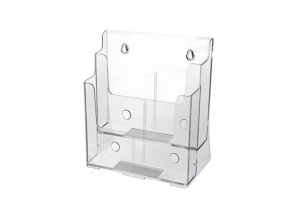 Acrylic Brochure Holder Table-Wall Mount 2 Tier A4 230 x 260 mm