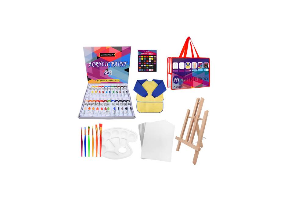 Premium Acrylic Paint 24 Colors, Set of 39
