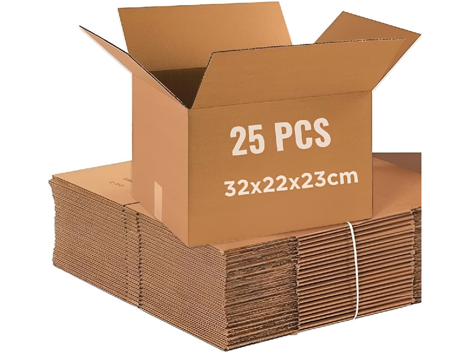 Corrugated Kraft Board Storage Box A4, 32x22x23cm - Pack of 25