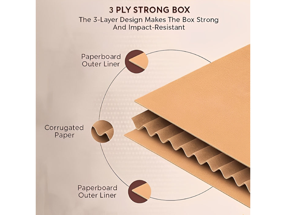 Corrugated Kraft Board Storage Box A4, 32x22x23cm - Pack of 25