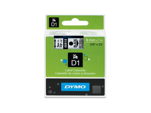 Dymo 40910, D1 Tape, 9mm x 7m, Black on Clear - Altimus