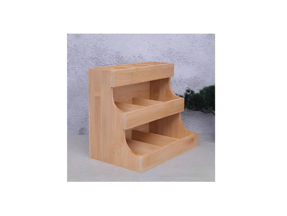 Wooden Tea Storage Chest with 3 Tier Tea Bag Holder