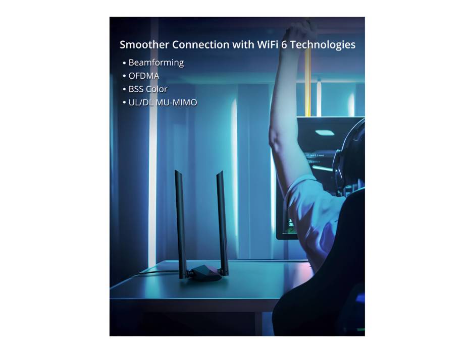 BrosTrend USB WiFi 6 Adapter AX1800 Long Range, 5GHz/1201Mbps + 2.4GHz/574Mbps Wireless Dongle Wi-Fi Antennas for Windows 11/10 ONLY