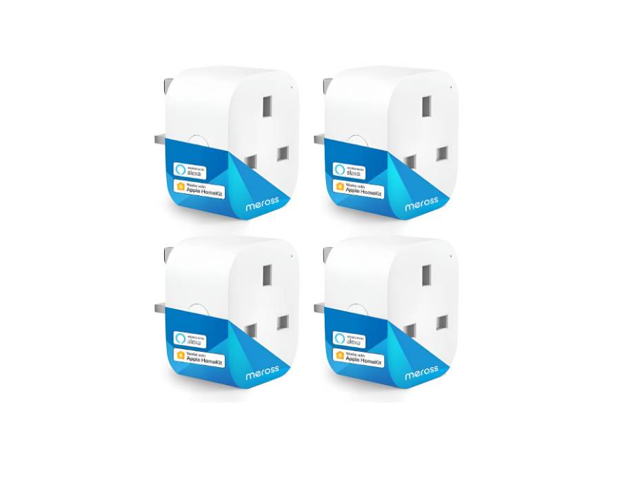 Meross Mini Smart Plug 4 Pack, WiFi Plugs Compatible with HomeKit, Alexa, Google Home, SmartThings Wireless Remote Control Timer Plug No Hub Required