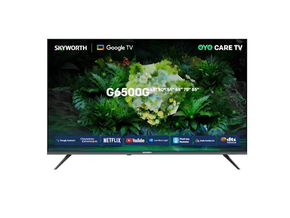 SKYWORTH 60-Inch 4K UHD Smart LED TV – Model 60G6500G, Google TV with Voice Control , HDR10, Dolby Audio, Chromecast Built-in, Netflix & YouTube