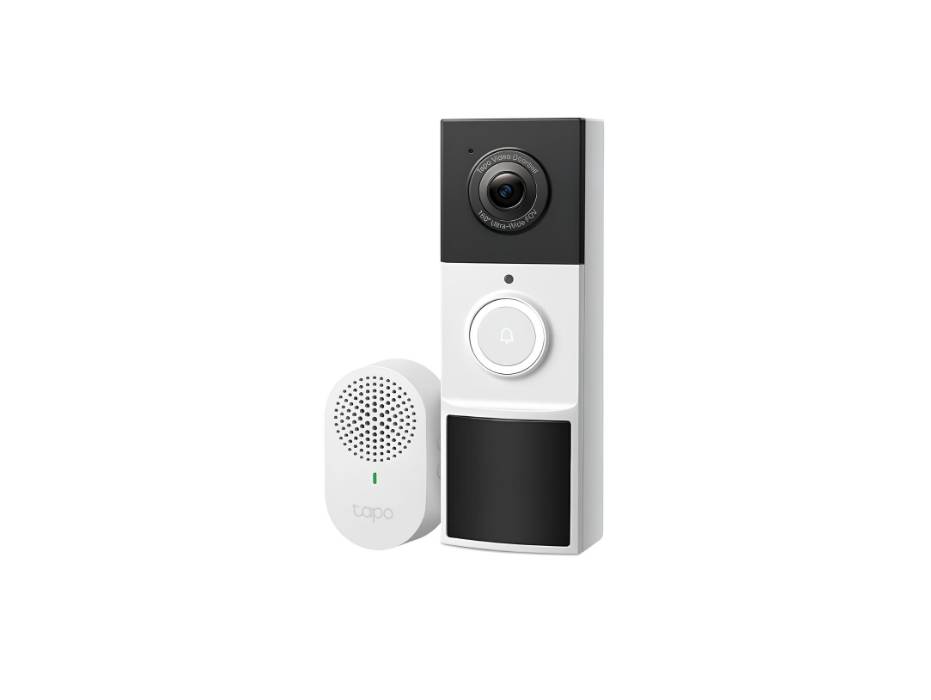 Tapo TP-Link D210 Video Doorbell Battery (Video Doorbell), Doorbell with Camera, 2K 3MP, Colour Night Vision, Two-Way Audio, 6400 mAh Non-Removable Battery, AI Detection, with Chime