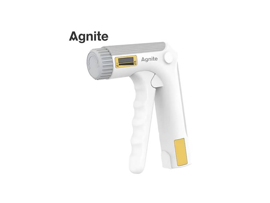 Agnite ER025-WH Adjustable Hand Gripper | 7-80kg Resistance | Strength Training Grip Exerciser – White