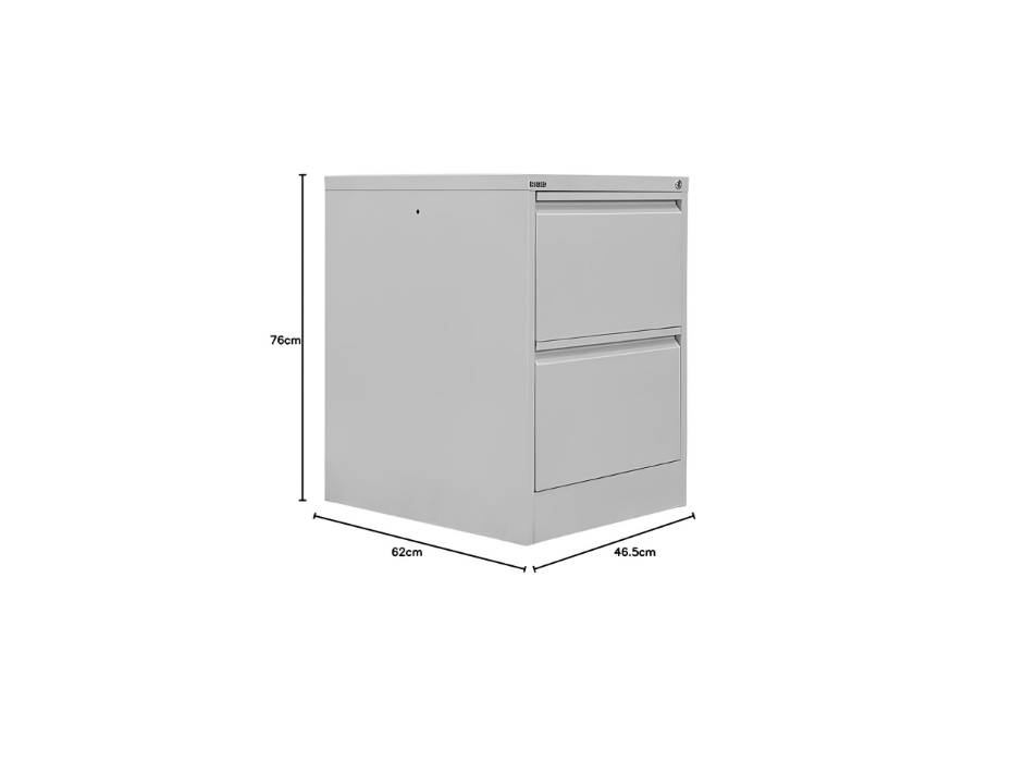 RIGID Steel Vertical Filing Cabinet Large Storage steel Cabinet, Metal Portable Cabinet with 2 Drawers for A4/Letter, Grey