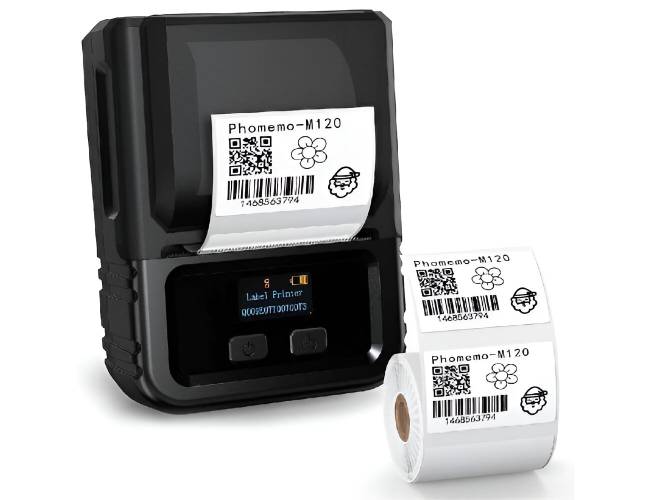 Phomemo M120 Bluetooth Thermal Label Printer for 2 Inch Barcode Label