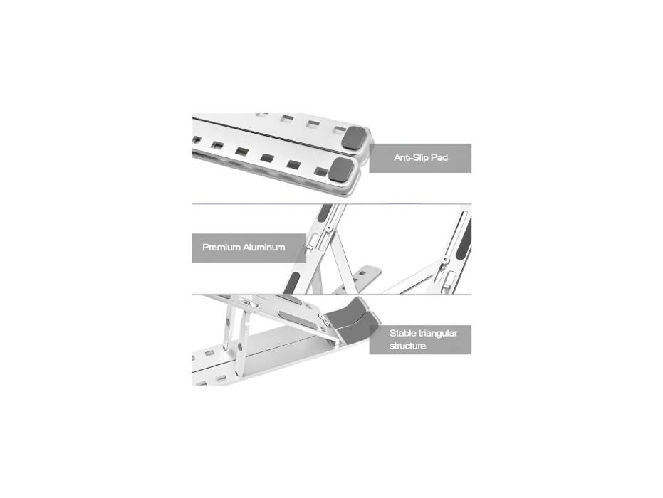 Portable Adjustable Laptop Stand, Aluminum Alloy, 10-16 inch
