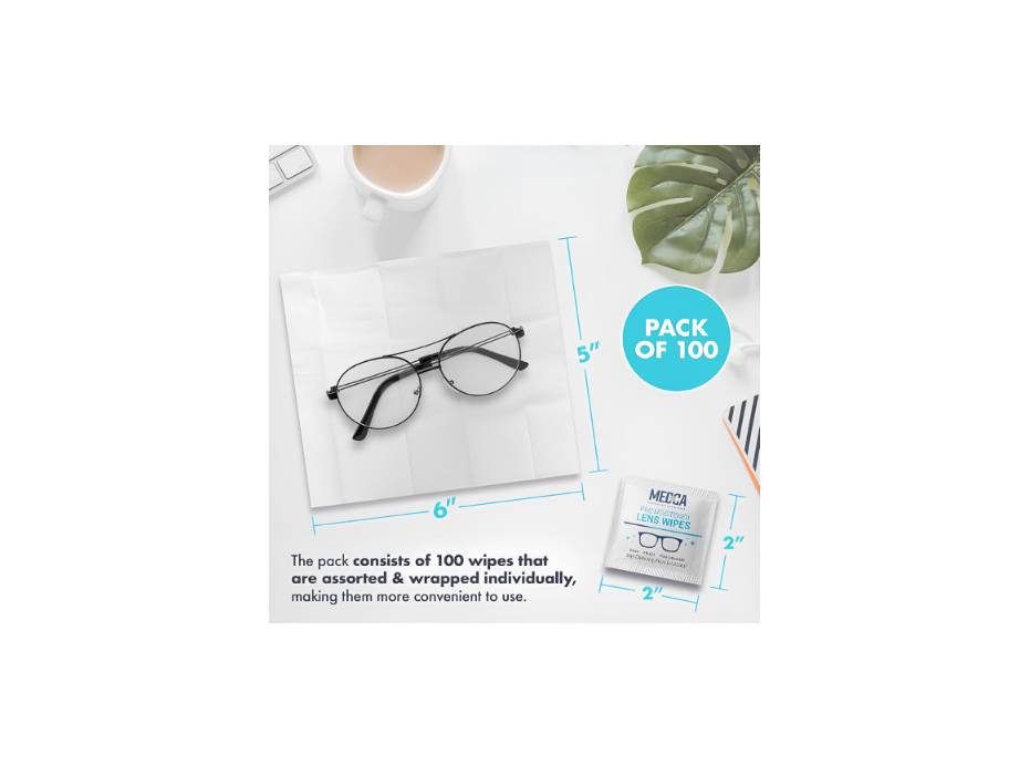 MEDca Premoistened Lens Glass Cleaning Wipes
