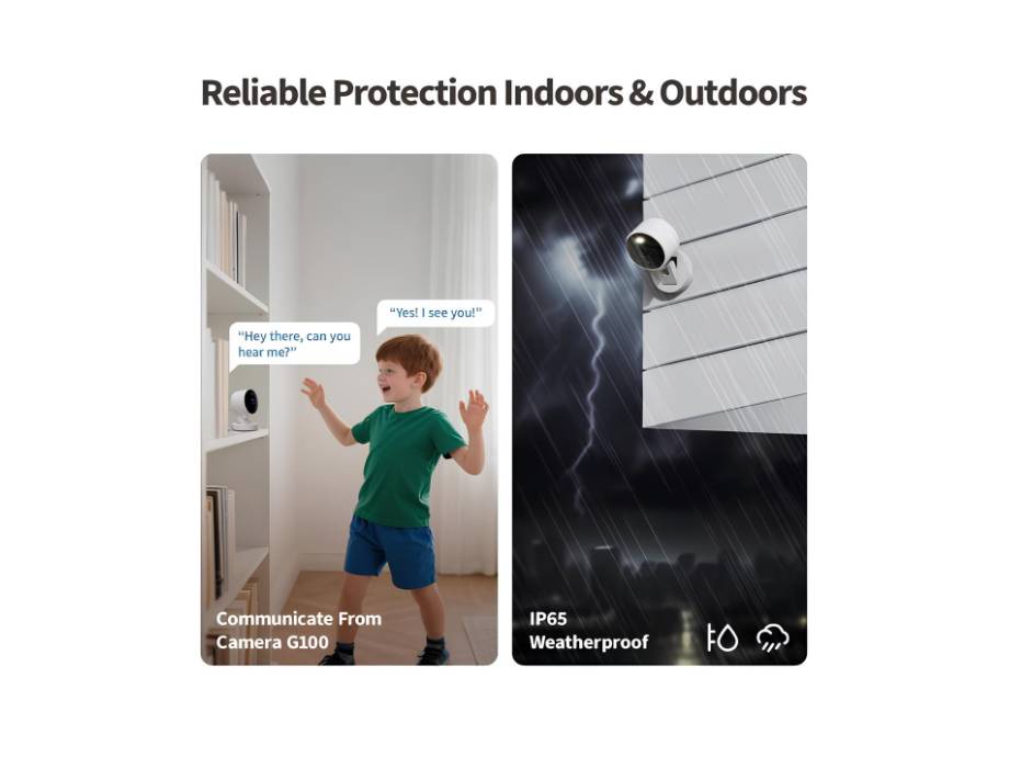 Aqara G100, 2K Indoor/Outdoor Security Camera, Black