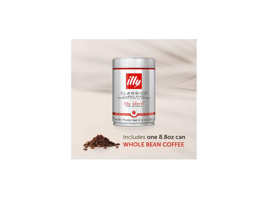 illy Classico Medium Roast Coffee Beans with Notes of Caramel, Orange Blossom, and Jasmine, 100 % Arabica Coffee, 250g