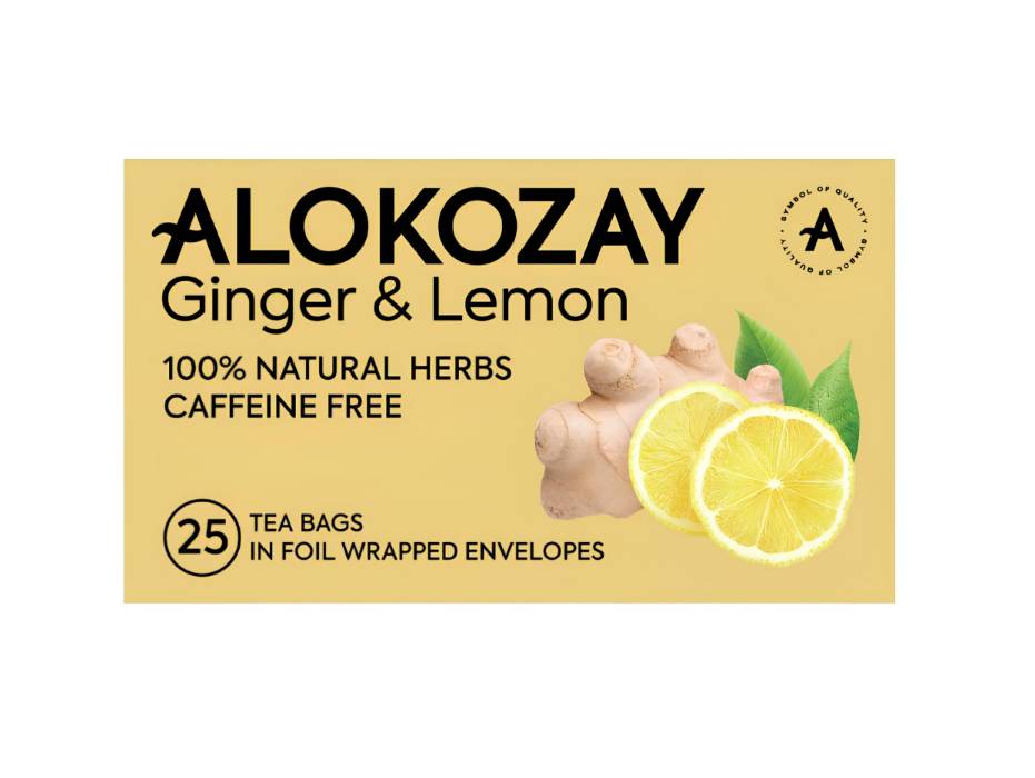 Alokozay Ginger And Lemon 25 Tea Bags in Foil Wrapped