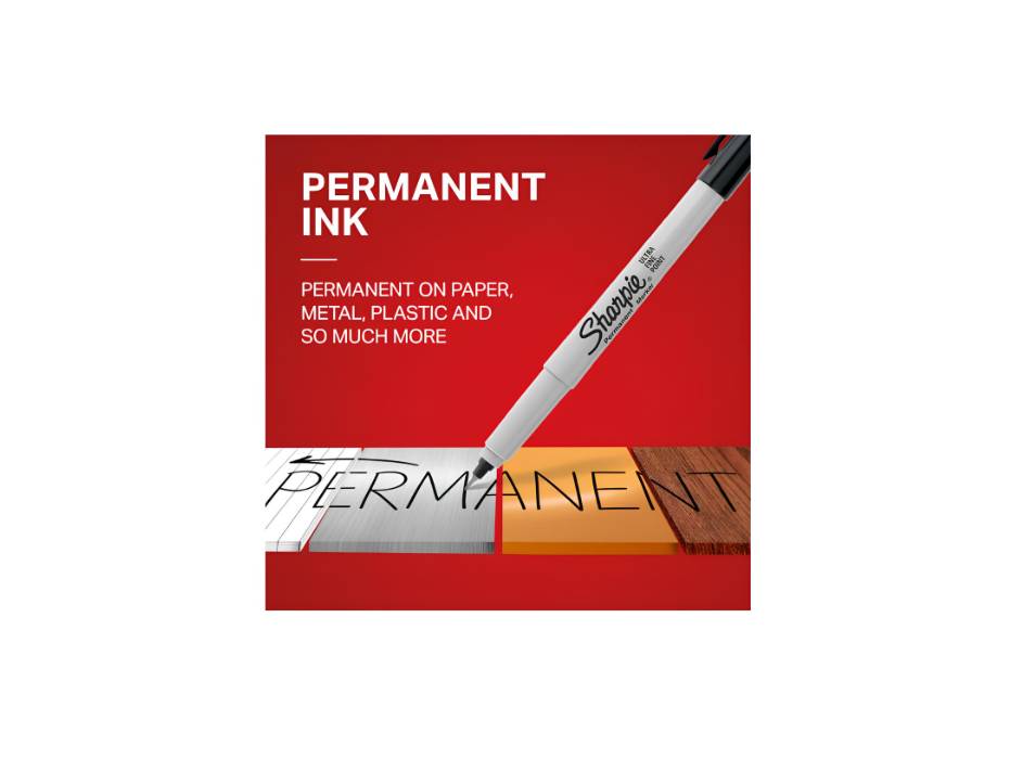 Sharpie Permanent Markers, Ultra Fine Point, Black - Pack of 12