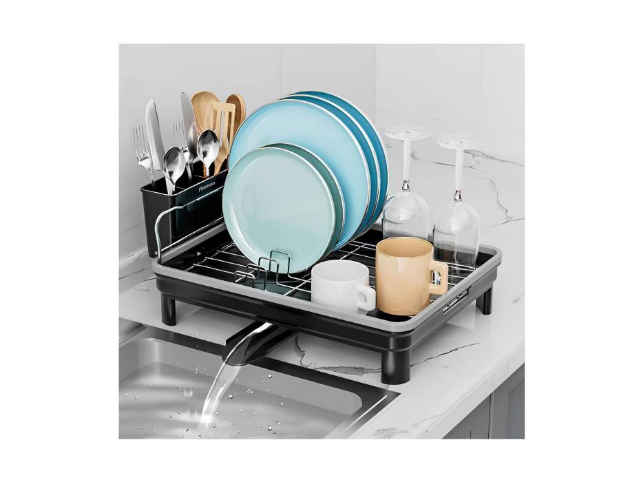 Fissman Stainless Steel Dish Drying Stand 52x32x18cm with Drainboard