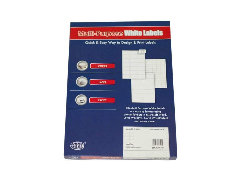 Multi Purpose Labels 105x37mm 100 sheets-box (FSLA16-100) - Altimus