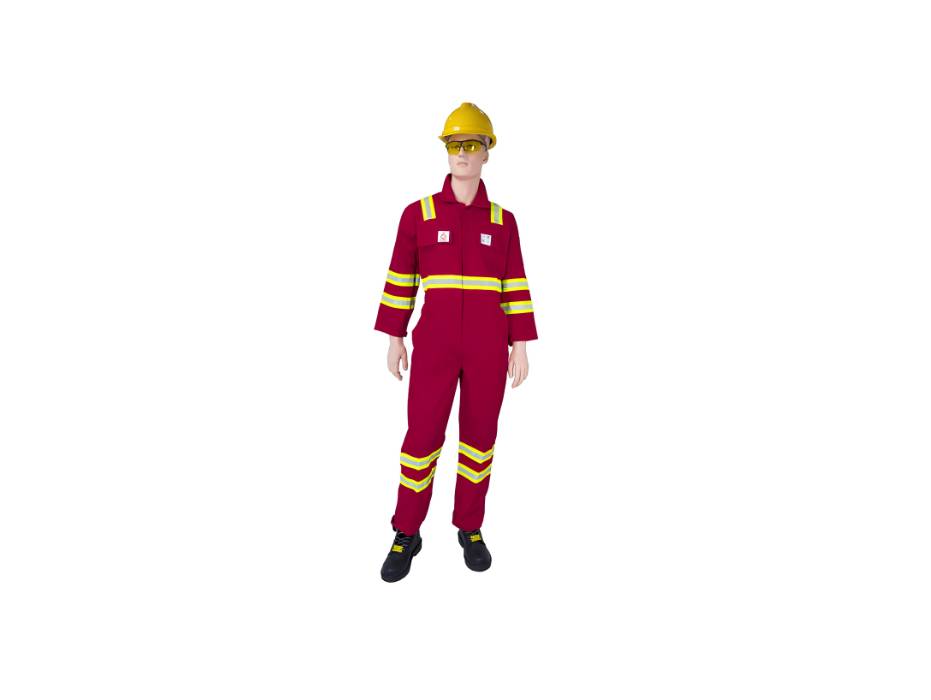 Flame Retardant Cotton Coverall | Safeguard C, Large, Red