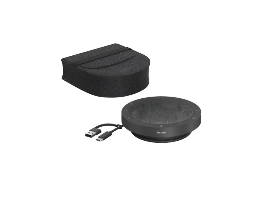 Jabra Speak2 55 Wireless Bluetooth Speakerphone with 4 Noise-cancelling Mics, Full-range 50mm Speaker, Compact and portable - MS Teams Certified, Works with Other Platforms - Dark Grey